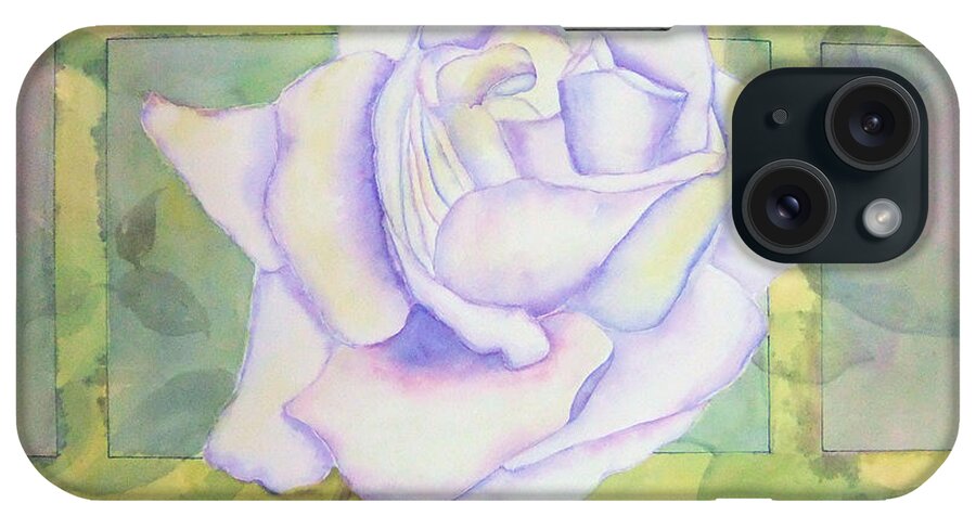 Watercolor iPhone Case featuring the painting White Rose by Debbie Lewis