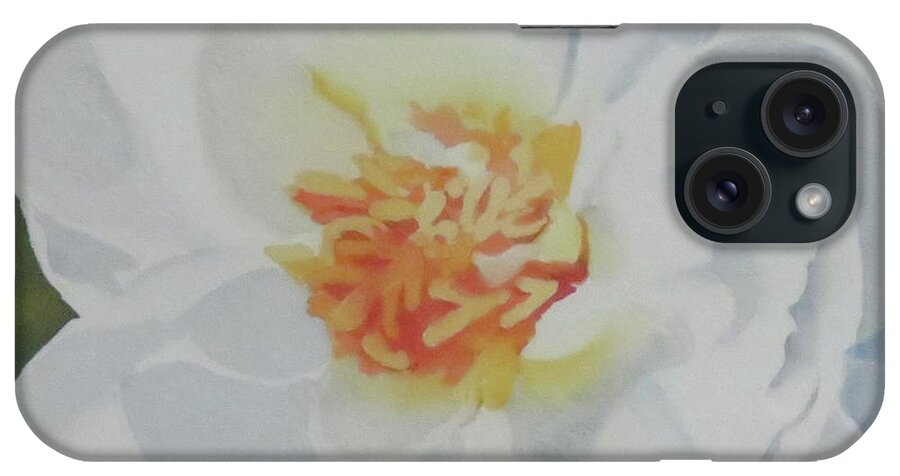 Floral iPhone Case featuring the painting White Rose by Judy Mercer