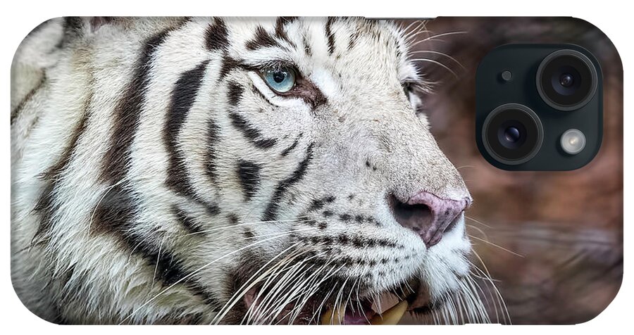 Tiger iPhone Case featuring the photograph White Tiger 1 by Nadia Sanowar