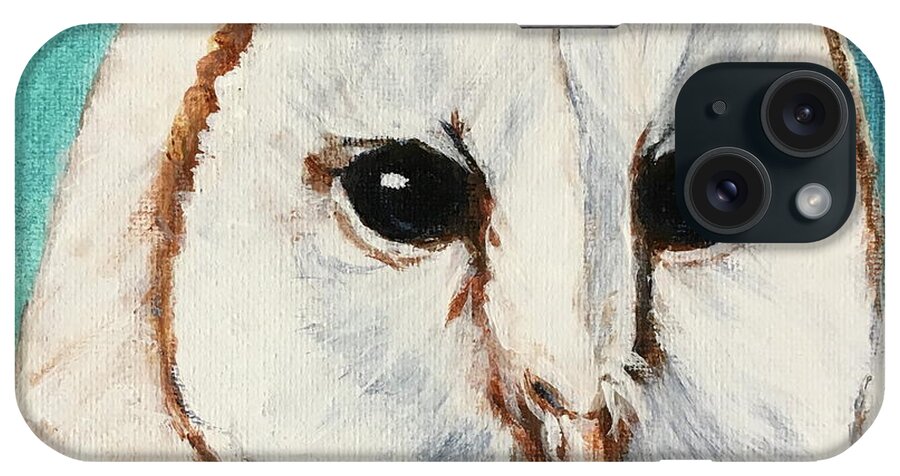 Owl iPhone Case featuring the painting Who's asking.... by Bonnie Peacher
