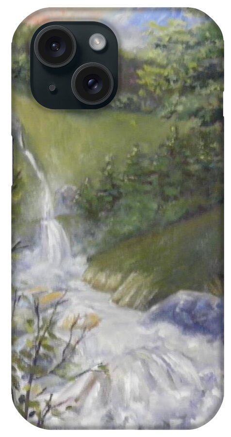 Mount Hood iPhone Case featuring the painting Wild River Below Mount Hood by Sharon Casavant