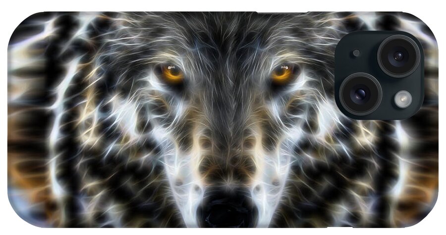 Wilderness iPhone Case featuring the digital art Wild Wolf Spirit by Garaga Designs