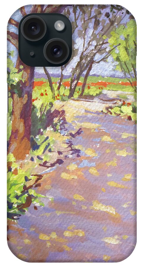 Landscape iPhone Case featuring the painting Wildflower Garden Path, Fredericksburg by Rae Andrews