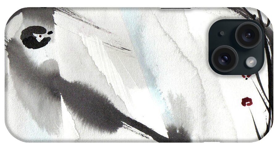 Sumi iPhone Case featuring the painting Willow Birds by Casey Shannon
