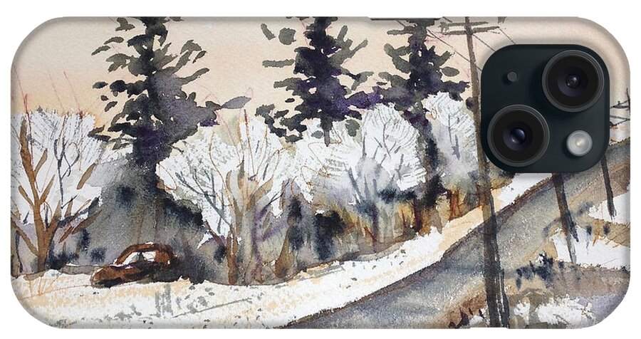 Winter iPhone Case featuring the painting Willow Springs Road by Lynne Haines