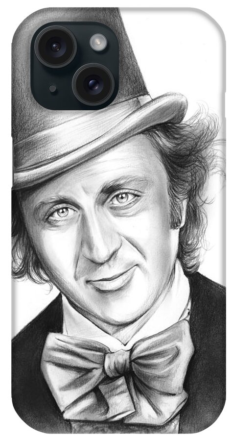 Willy Wonka iPhone Case featuring the drawing Willy Wonka by Greg Joens
