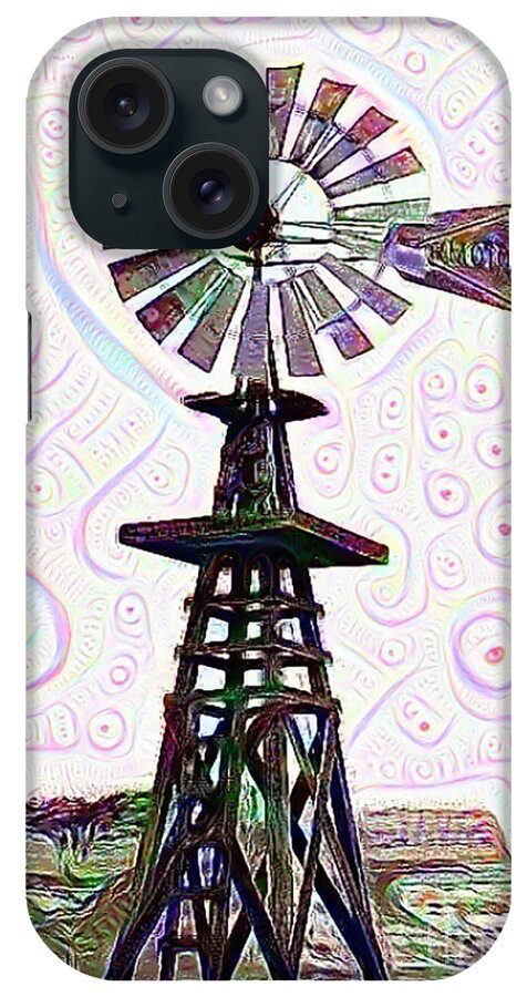 Scotts Bluff iPhone Case featuring the digital art Windmill 1 by Patty Vicknair