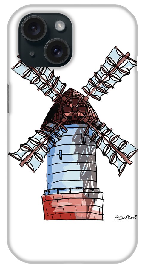 Windmill iPhone Case featuring the digital art Windmill by Piotr Dulski