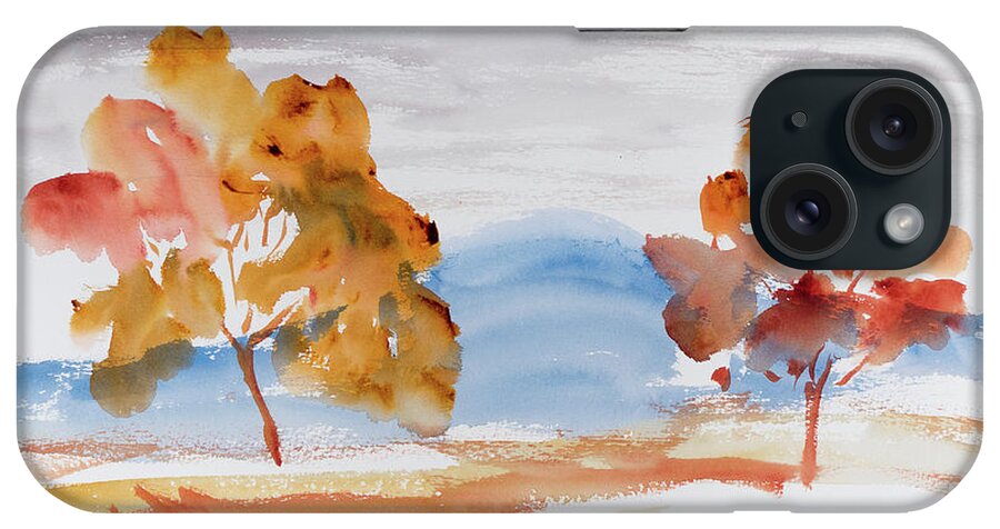 Afternoon iPhone Case featuring the painting Windy Autumn Colours by Dorothy Darden