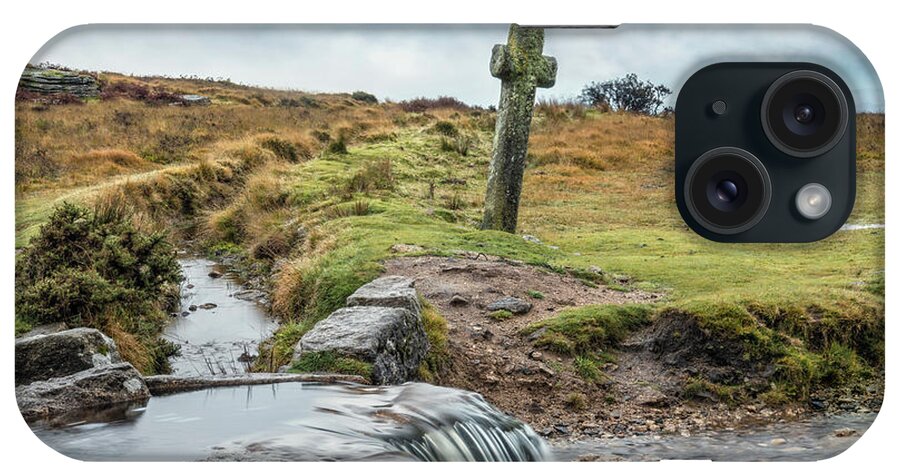 Windypost Cross iPhone Case featuring the photograph Windypost Cross - Dartmoor by Joana Kruse