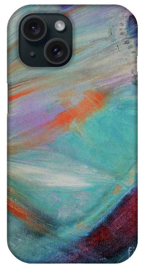 Abstract iPhone Case featuring the painting Wings by Tracey Lee Cassin