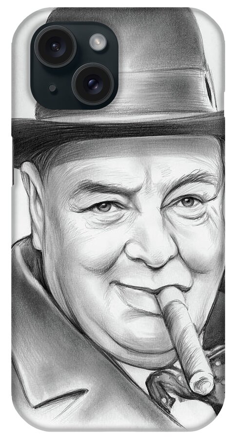 Winston Churchill iPhone Case featuring the drawing Winston by Greg Joens