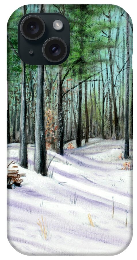 Trees iPhone Case featuring the painting Winter Afternoon by Brenda Baker