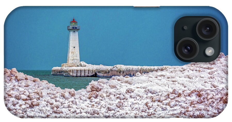 Harbour iPhone Case featuring the photograph Winter at Sodus Point by Roger Monahan