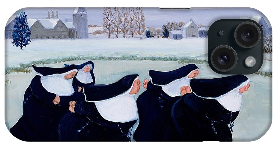 Habit iPhone Case featuring the painting Winter at the Convent by Margaret Loxton