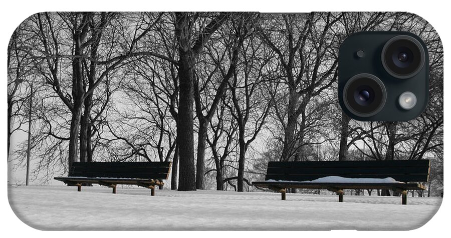 Winter Benches iPhone Case featuring the photograph Winter Benches by Dylan Punke