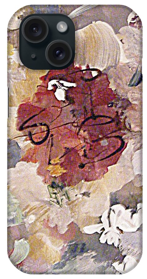Mixed Media Abstract Flower And Calligraphy iPhone Case featuring the mixed media Winter Bouquet by Nancy Kane Chapman