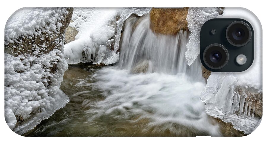 Pemigewasset River Nh iPhone Case featuring the photograph Winter Cascade NH by Michael Hubley