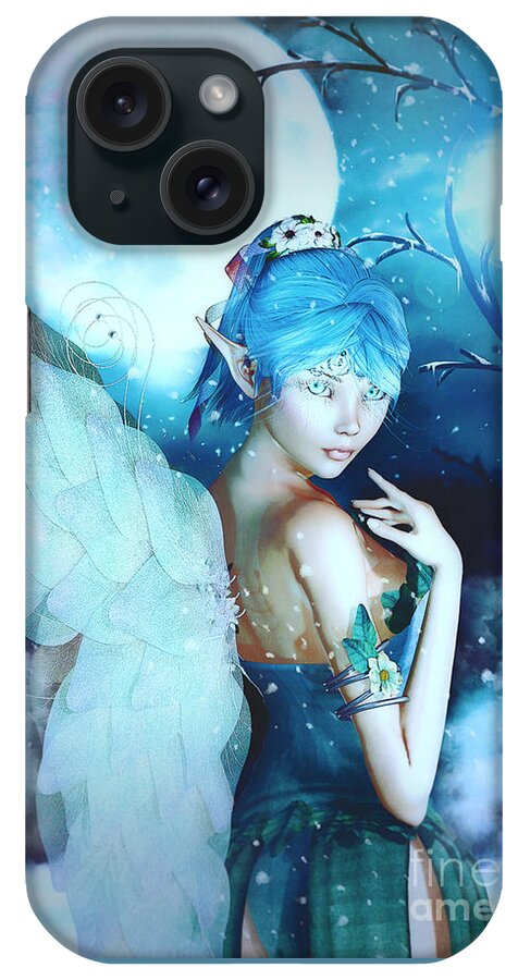 Fairy iPhone Case featuring the digital art Winter Fairy in the Mist by Alicia Hollinger