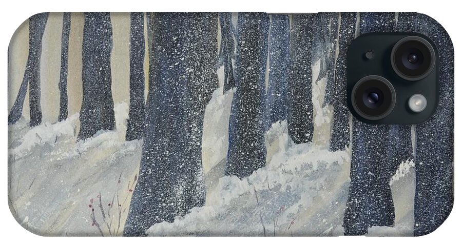 Landscape iPhone Case featuring the painting Winter Forest by Kellie Chasse