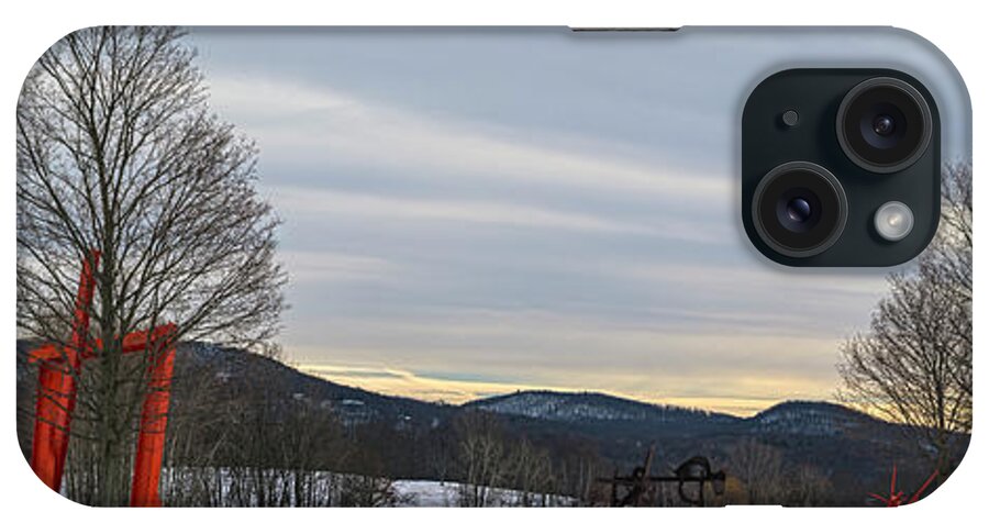 Sculpture iPhone Case featuring the photograph Winter Panorama Of Storm King Art Center by Angelo Marcialis