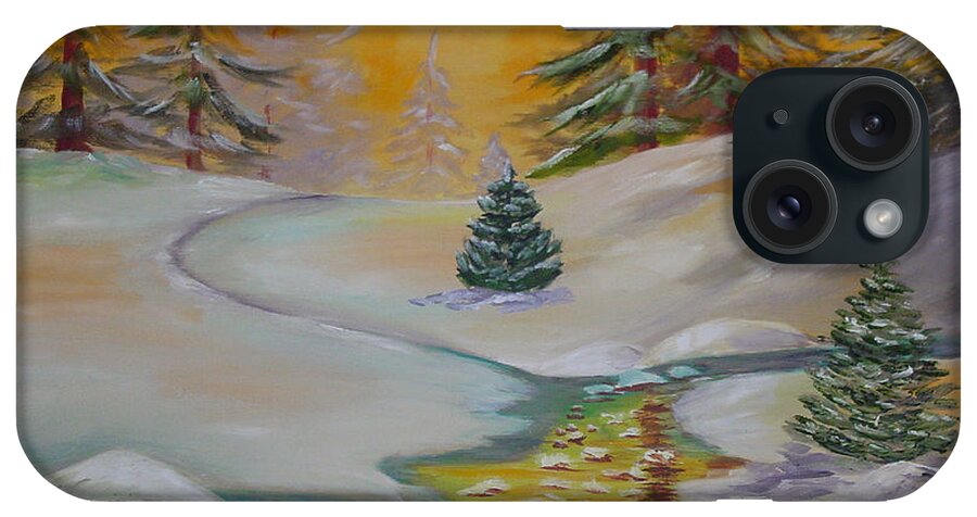 Winter iPhone Case featuring the painting Winter by Quwatha Valentine