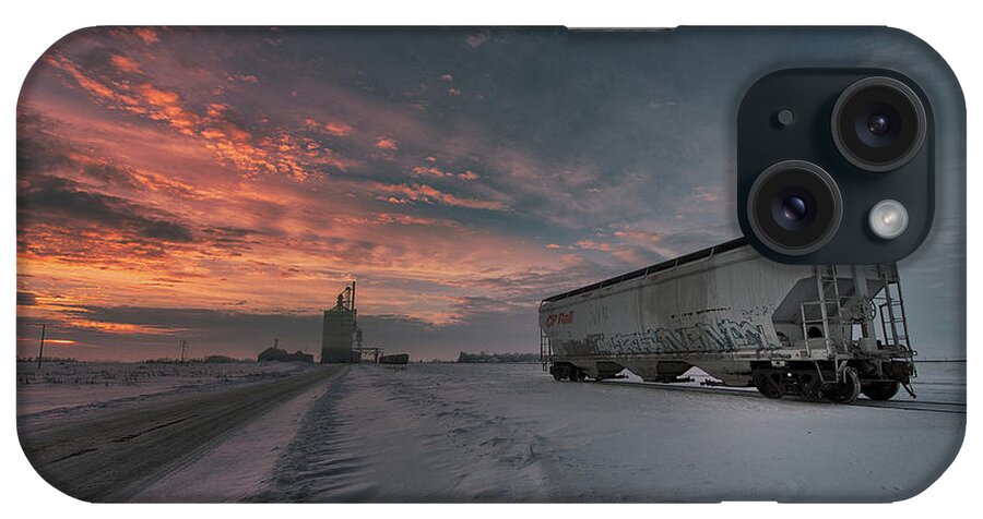 Cp Rail iPhone Case featuring the photograph Winter Rail Car by Ian McGregor