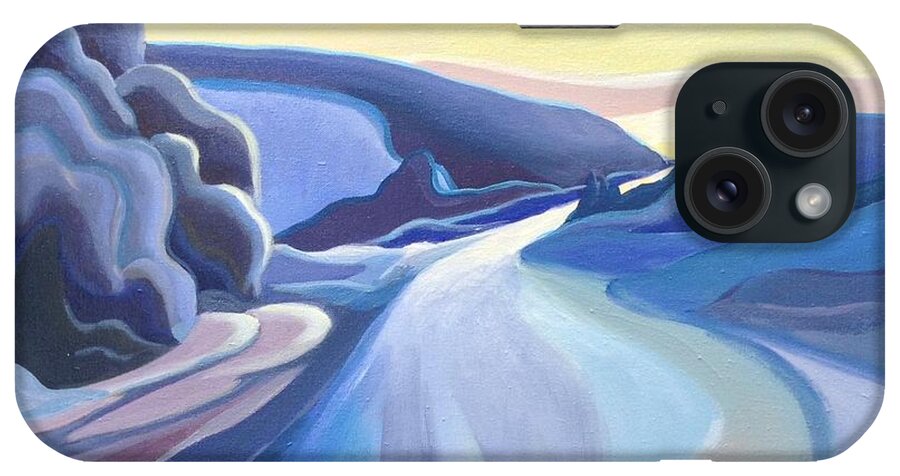 Group Of Seven iPhone Case featuring the painting Winter Road by Barbel Smith