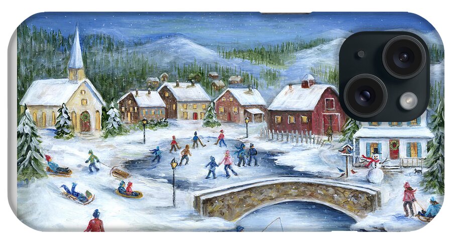 Winter Scene iPhone Case featuring the painting Winterfest by Marilyn Dunlap