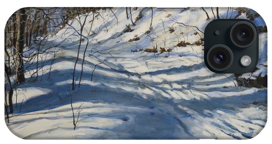 Winter iPhone Case featuring the painting Winter's Shadows by William Brody