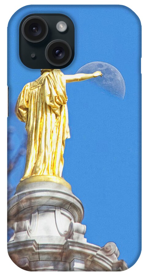 Madison iPhone Case featuring the photograph Wisconsin Capitol and Moon by Steven Ralser
