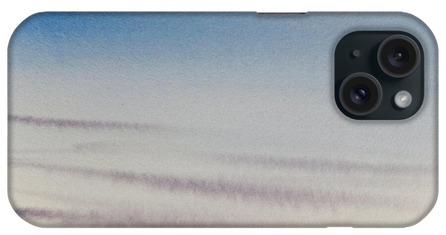 Beach iPhone Case featuring the painting Wisps of clouds at sunset over a calm bay by Dorothy Darden