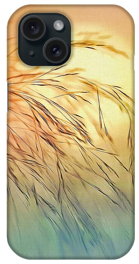 Sun iPhone Case featuring the digital art Wispy Sunset by Nina Bradica