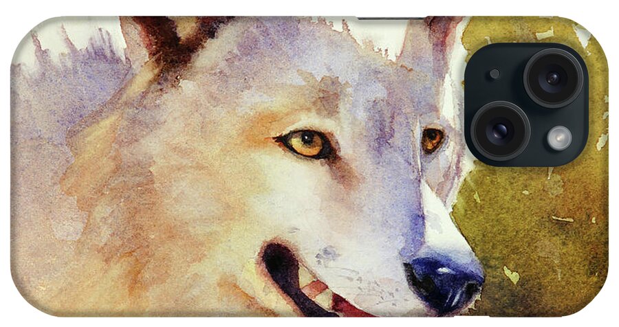 Nature iPhone Case featuring the painting Wolf in Morning Light by Bonnie Rinier