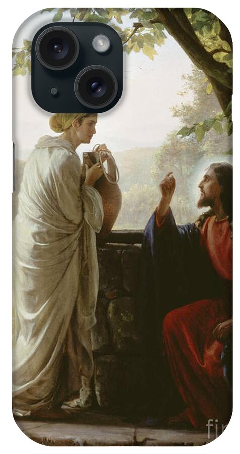 Carl Heinrich Bloch iPhone Case featuring the painting Woman at the Well by MotionAge Designs