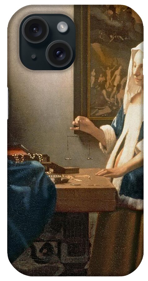 Vermeer iPhone Case featuring the painting Woman Holding a Balance by Jan Vermeer