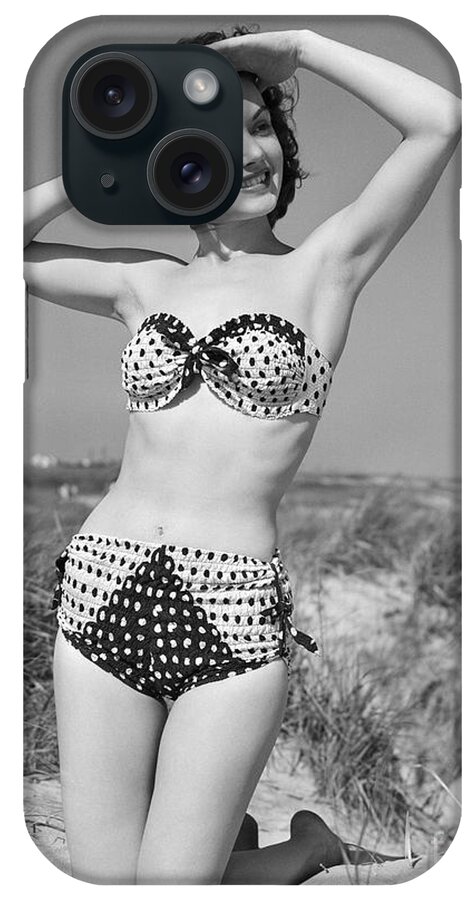 1950s iPhone Case featuring the photograph Woman In Bikini, C.1950s by H. Armstrong Roberts/ClassicStock