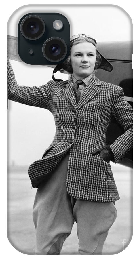 Flight Goggles iPhone Case featuring the photograph Woman Pilot by H. Armstrong Roberts/ClassicStock