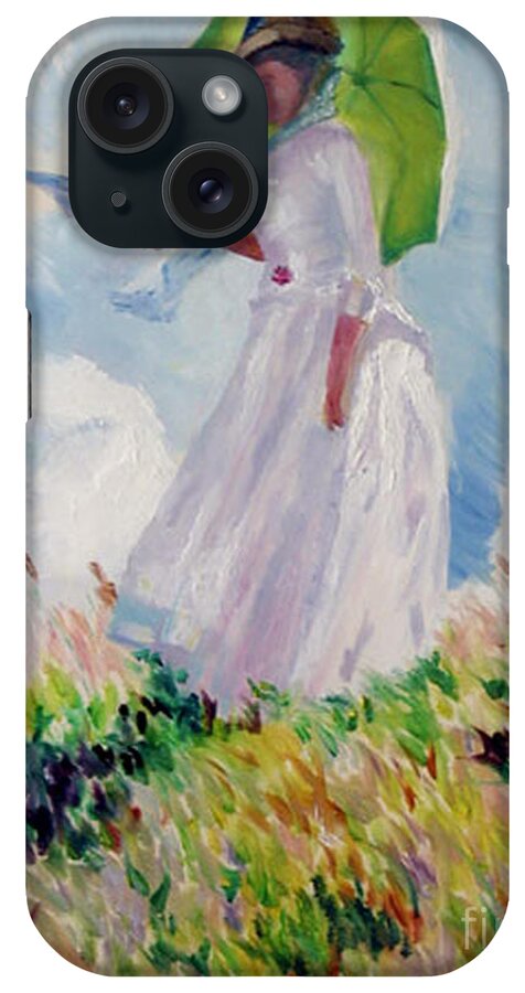 Woman iPhone Case featuring the painting Woman With A Parasol by James Lavott