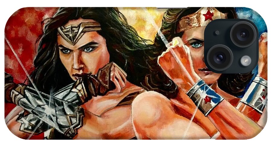 Wonder Woman iPhone Case featuring the painting Wonder Women by Joel Tesch