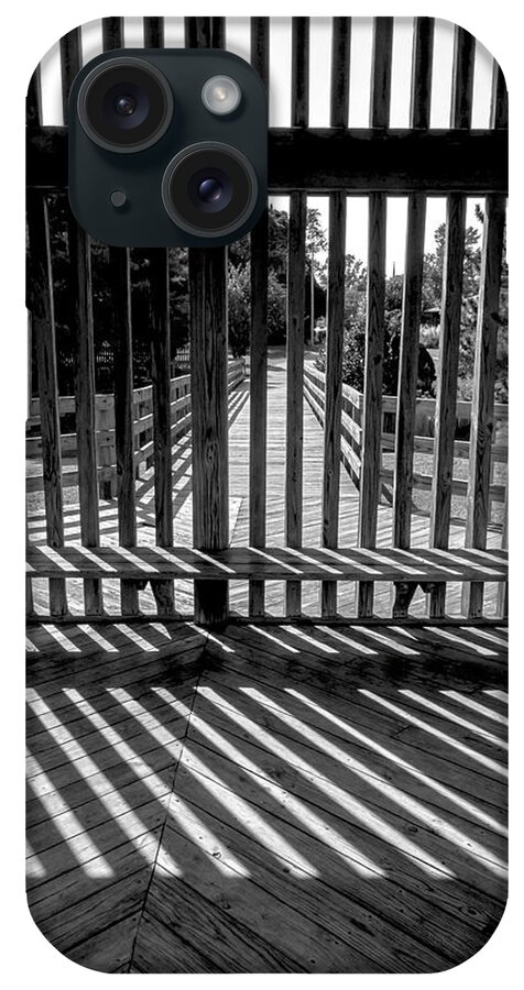 2d iPhone Case featuring the photograph Wood And Shadows - BW by Brian Wallace