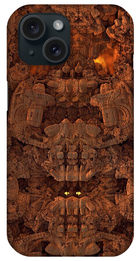 Fractal iPhone Case featuring the digital art Wood Carving by Jon Munson II