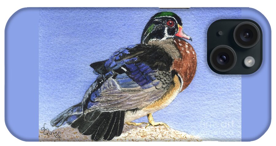 Duck iPhone Case featuring the painting Wood Duck by Lynn Quinn