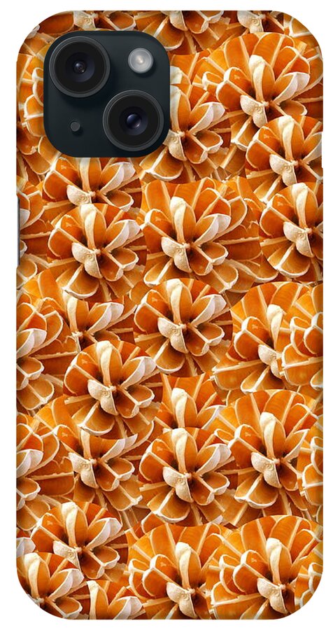 All Products iPhone Case featuring the mixed media Wooden flower by Lorna Maza