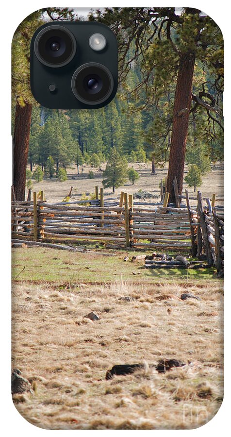 Fine Art iPhone Case featuring the photograph Woodland Corral - White Mountains Arizona by Donna Greene