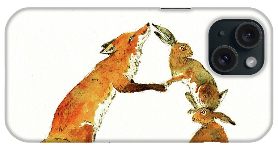 Woodland Alphabet iPhone Case featuring the painting Woodland letter by Juan Bosco