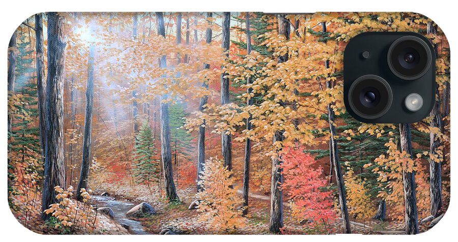 Jake Vandenbrink iPhone Case featuring the painting Woodland Trail by Jake Vandenbrink