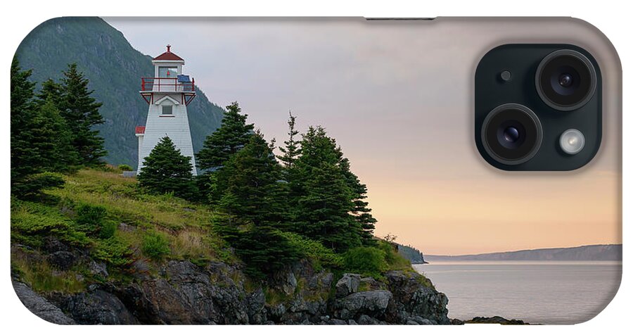 Woody Point iPhone Case featuring the photograph Woody Point Lighthouse - Bonne Bay Newfoundland at Sunset by Art Whitton