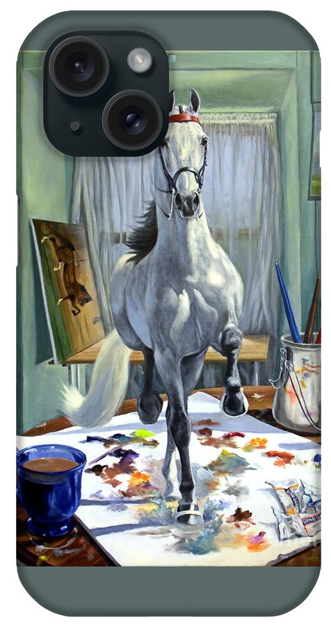 American Saddlebred Art iPhone Case featuring the painting Work In Progress V by Jeanne Newton Schoborg