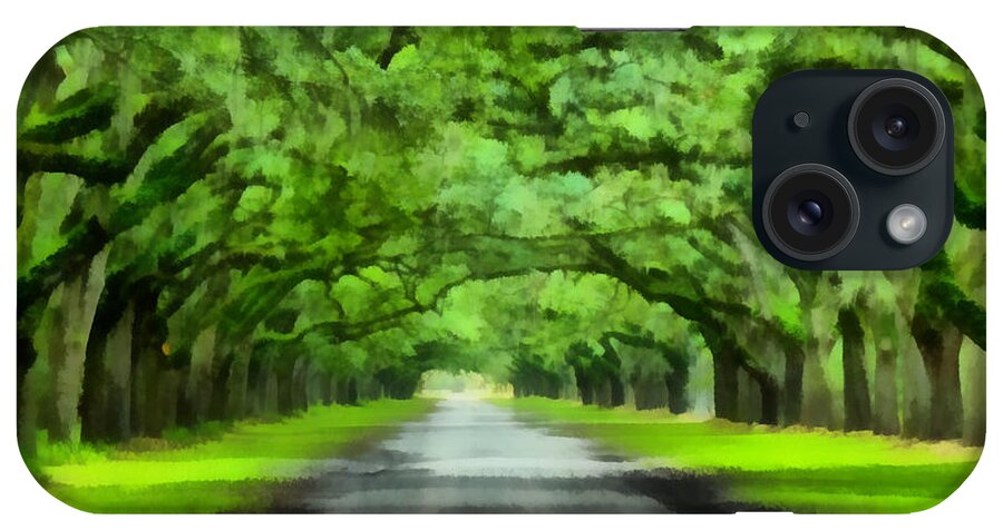 Oak iPhone Case featuring the painting Wormsloe Plantation by Lynne Jenkins